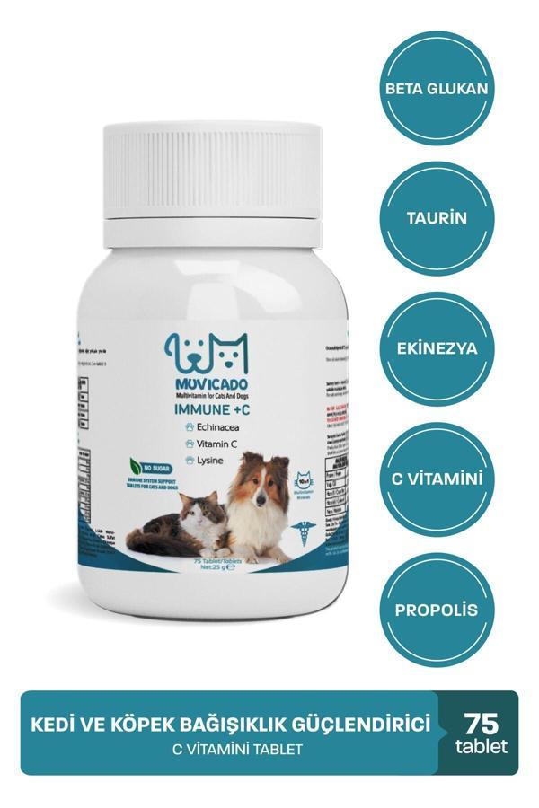 Muvicado Immune C Vitamini Kedi Ve Köpekler Için Bağışıklık Sistemini Destekleyici Ve Güçlendirici Tablet - Image 1