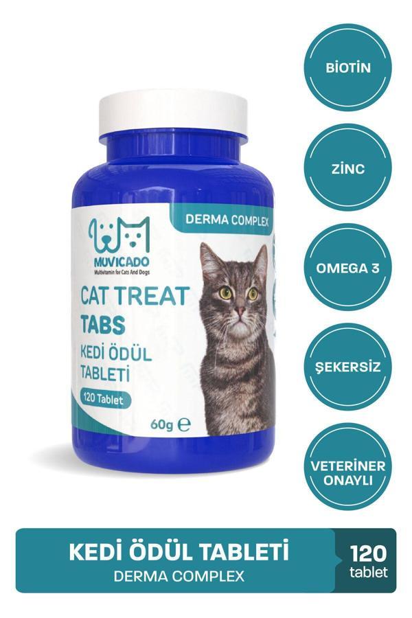 Muvicado Kedi Ödül Tableti Derma Kedi Ödülü Deri Tüy Multivitamin Tablet Kedi Biyotin Tüyü Bakım Seti - Image 1