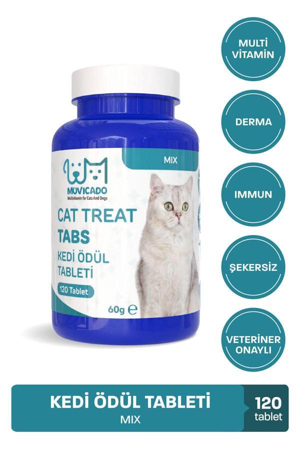 Muvicado Kedi Ödül Tableti Mix Kedi Ödülü Deri Tüy Bağışıklık Multivitamin Tablet Kedi Biyotin Tüy Bakım Seti - Image 1