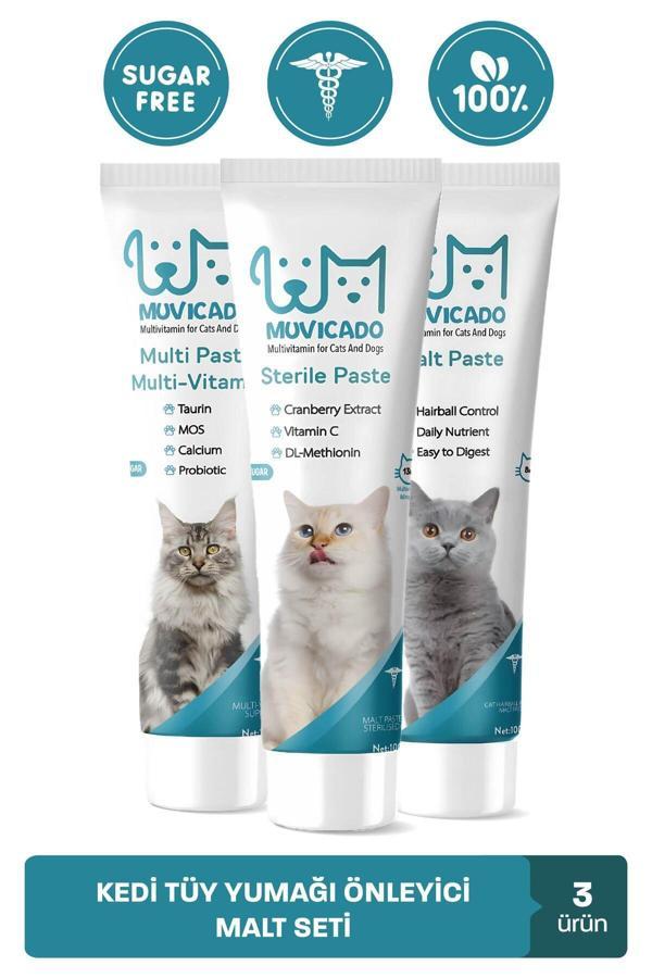 Muvicado Kedi Tüy Yumağı Önlemeyi Destekleyen Malt Macun - Şekersiz Ve Veteriner Onaylı Kedi Malt Seti - Image 1