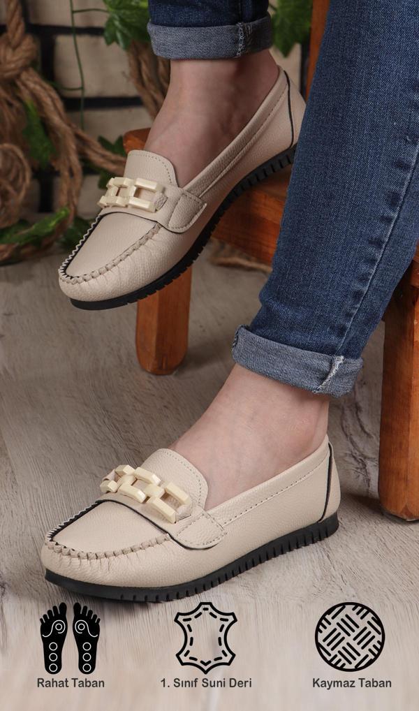 Vojo Zincir Halka Detaylı Rahat Taban Günlük Babet Ayakkabı - Image 1