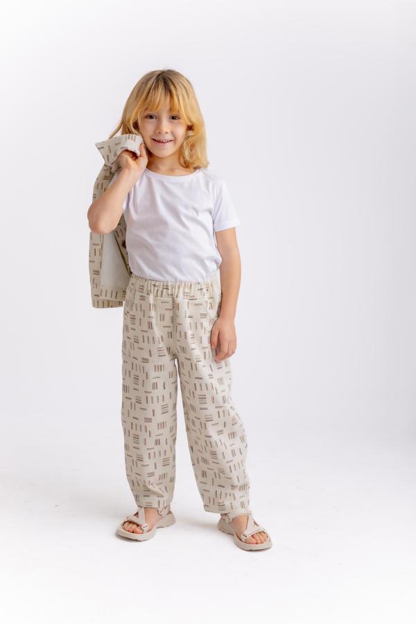 Çizgili Gabardin Erkek Çocuk Pantolon - Image 1