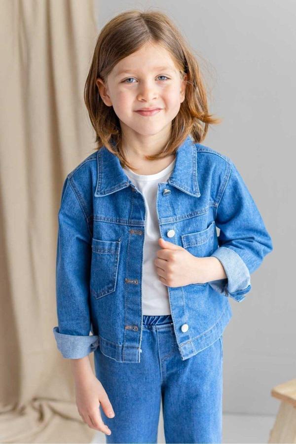 Unisex Koyu Mavi Kot Ceket Koyu Mavi - Image 1