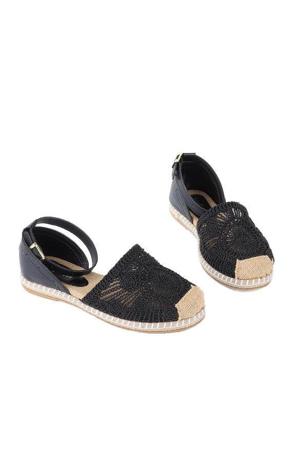 Vojo Hasır Örgü Rahat Ayarlanabilir Günlük Kadın Sandalet - Image 1