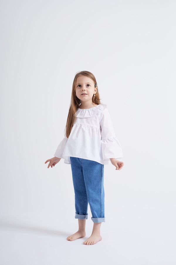 Beyaz Poplin Bluz Beyaz - Image 1