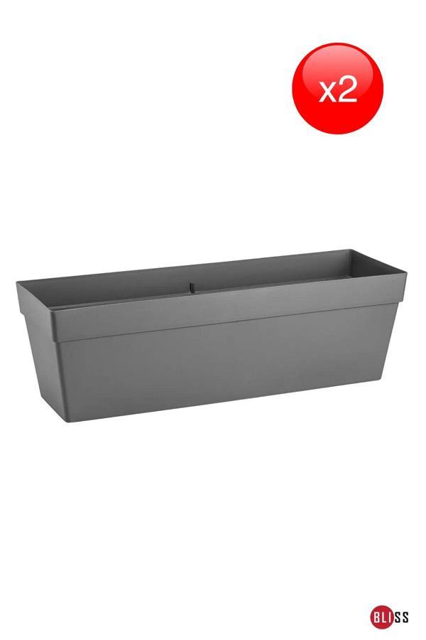 Bidünya 2'Li Serinova Yalı Askılı Saksı 10,8 Lt 51 Cm Plastik Bahçe Balkon Veranda Çiçek Saksısı - Image 1