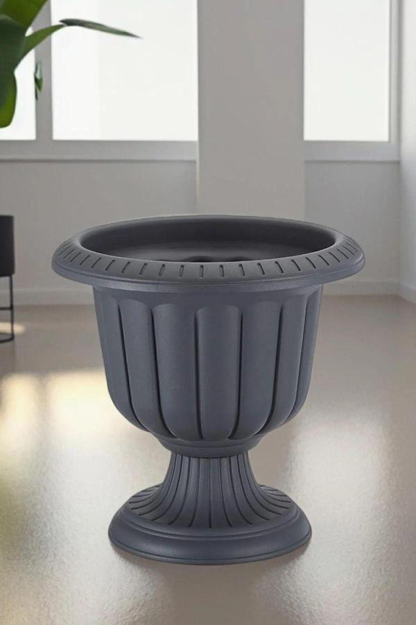 Bidünya 6 Litre Nergiz Plastik Saksı No0 30Cm Antrasit Gri - Image 1