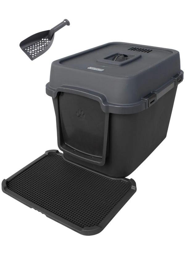 Poliva 3 Fonksiyonlu Ultra Lüx Kapalı Kedi Tuvaleti Ve Kedi , Köpek Taşıma Çantası 67 X 52 X 51 Cm Antrasit - Image 1