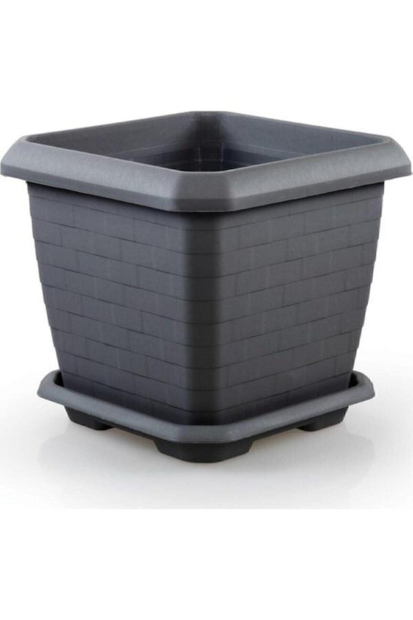 Serinova Hisar Kare Saksı 44 Lt Gri - Image 1