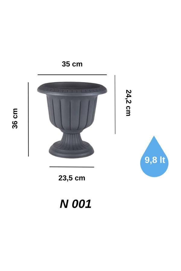 Serinova Nergis Saksı Antrasit 9.8 Lt (N001) (Bc) - Image 1