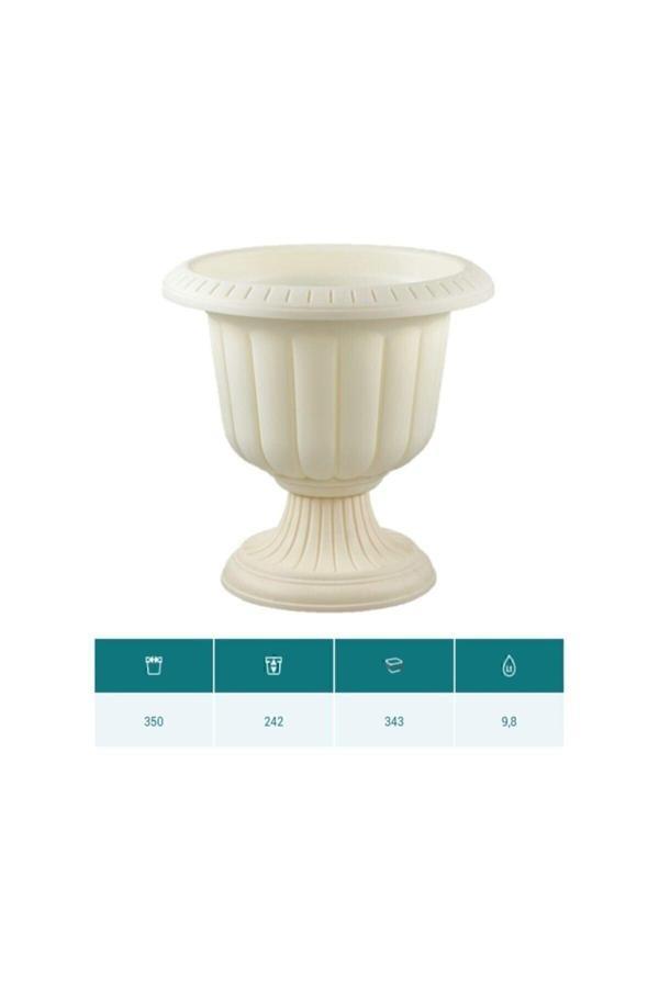 Serinova 9,8 Litre Nergiz Saksı Beyaz Dekoratif Saksı - Image 1