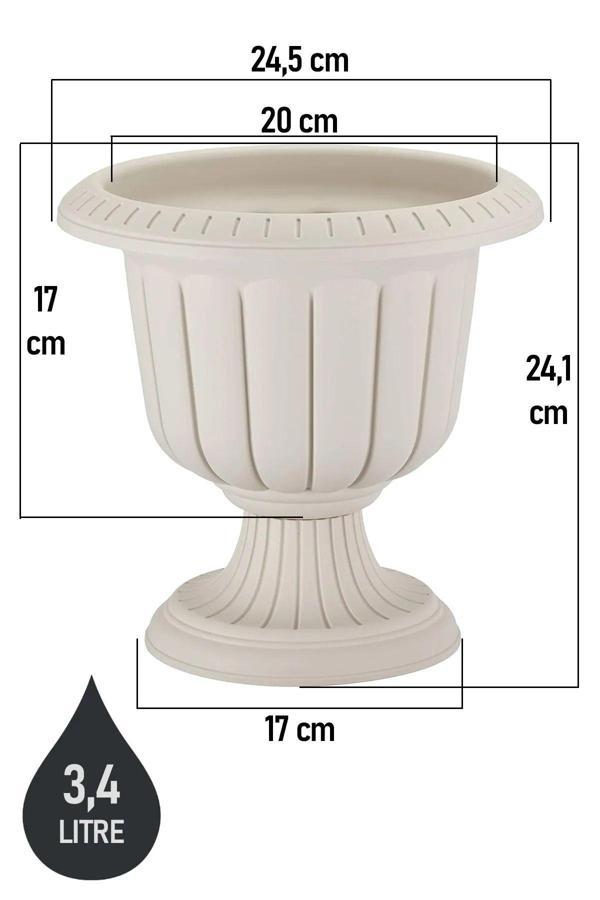 Bidünya Nergis Saksı 3,4 Litre Plastik Ayaklı Çiçek Saksısı Dekoratif Salon Saksı - Image 1