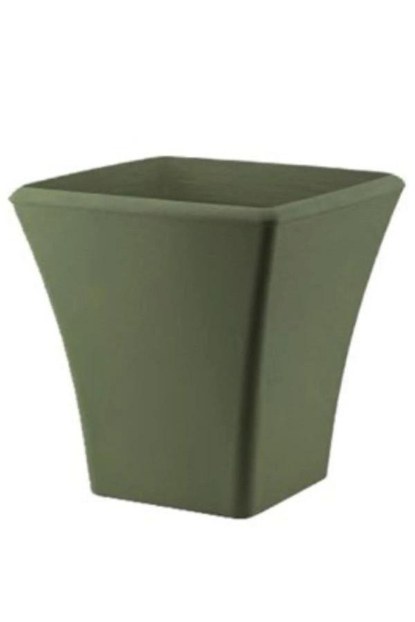 Bidünya Begonvil 38 Cm Antrasit Kare 28 Litre Plastik Saksı Drenaj Izgaralı Çiçek Saksısı - Image 1