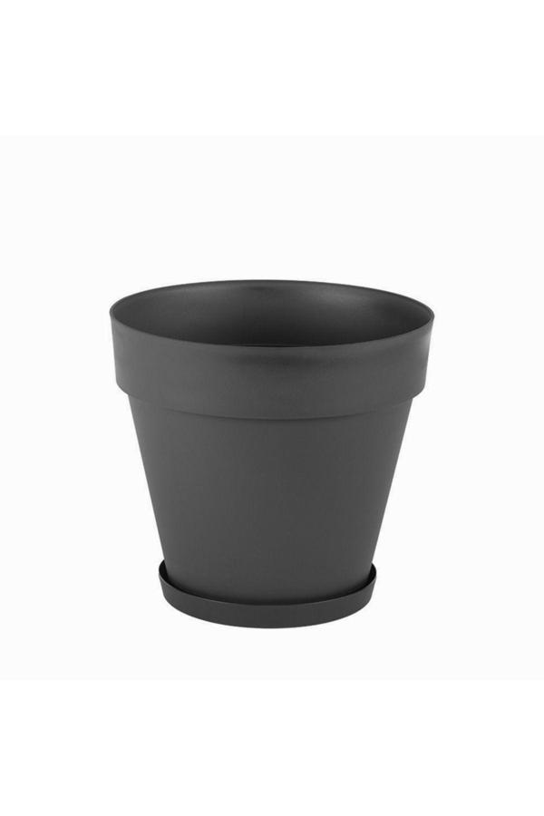 Serinova 6Lt-Yalı Saksı Drenajlı Antrasit Gri Salon Çiçek Ve Bitki Saksısı - Image 1