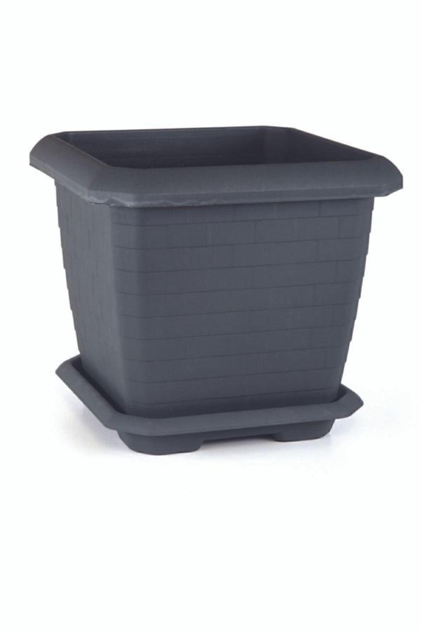 Serinova 44 Litre Hisar Kare Saksı Antrasit Renk Hisar Saksı - Image 1