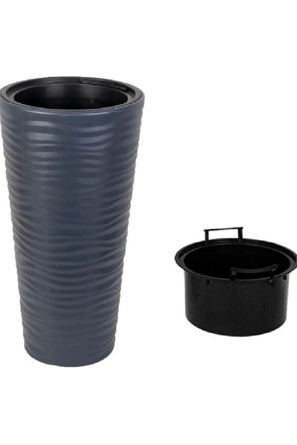 Bidünya Kumsal Vazo Dekoratif Saksı Antrasit 9 Lt - Image 1