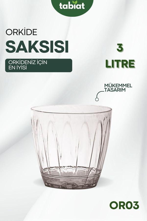 Serinova - Orkide Saksısı - Şeffaf Saksı - 3 Lt - Image 1