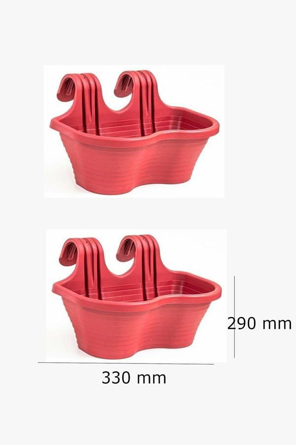 Serinova Tombik Saksı Askılı Balkon Saksısı 6,5 Litre Kırmızı - Image 1