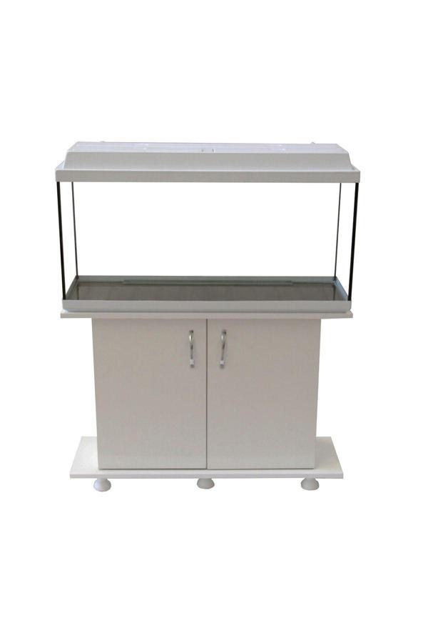 Kanki Pet 100 Cm Düz Akvaryum Ve Sehpası Takım Beyaz - Image 1