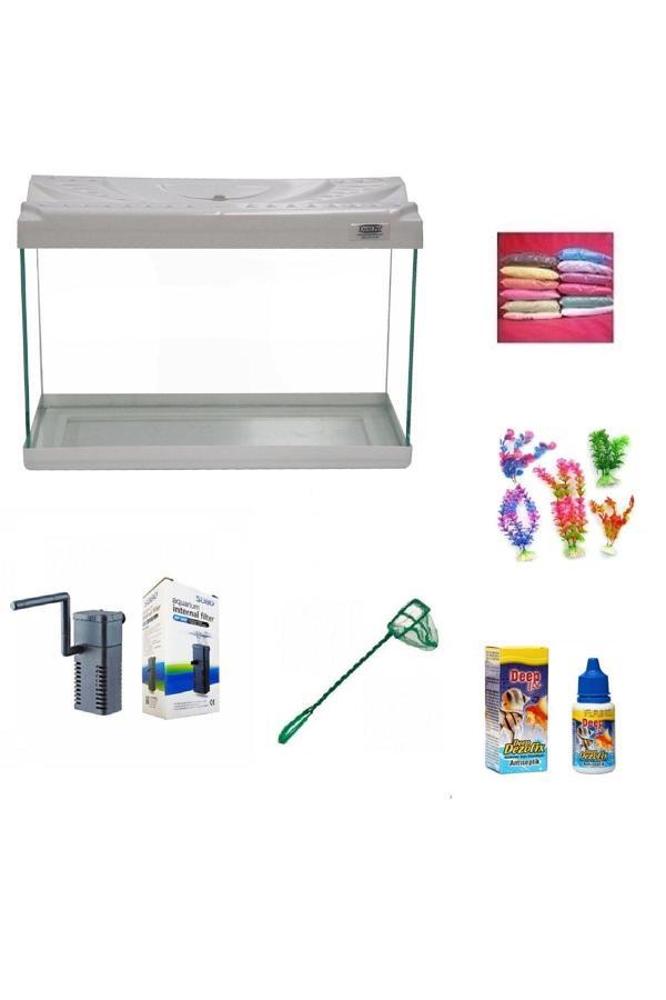 Kanki Pet 30 Cm Akvaryum Hazır Set 3018 Beyaz - Image 1