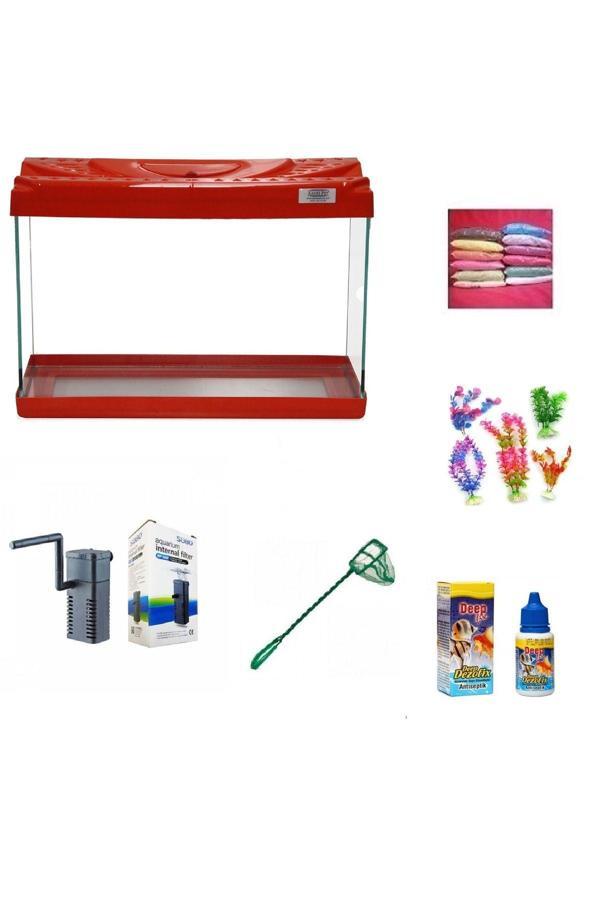 Kanki Pet 30 Cm Akvaryum Hazır Set 3018 Kırmızı - Image 1
