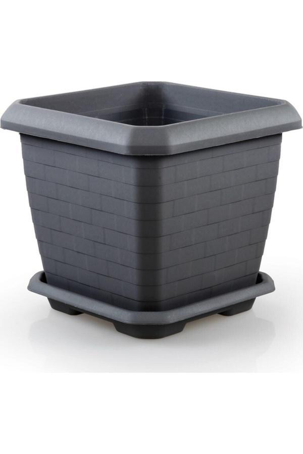 Serinova Hisar Kare Saksı 74,3Lt Siyah 4'Lü - Image 1