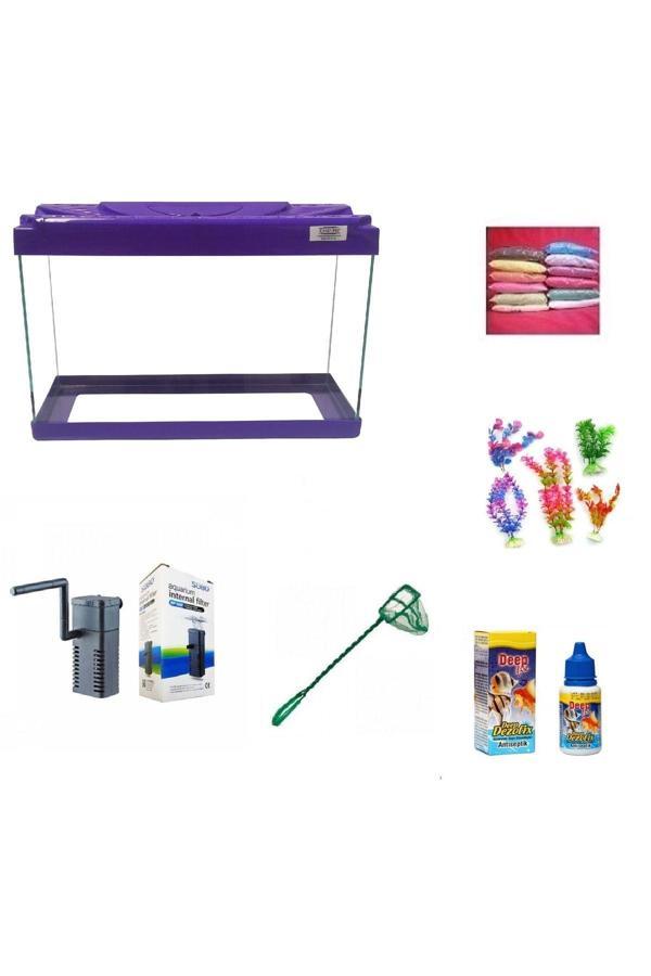 Kanki Pet 30 Cm Akvaryum Hazır Set 3018 Mor - Image 1