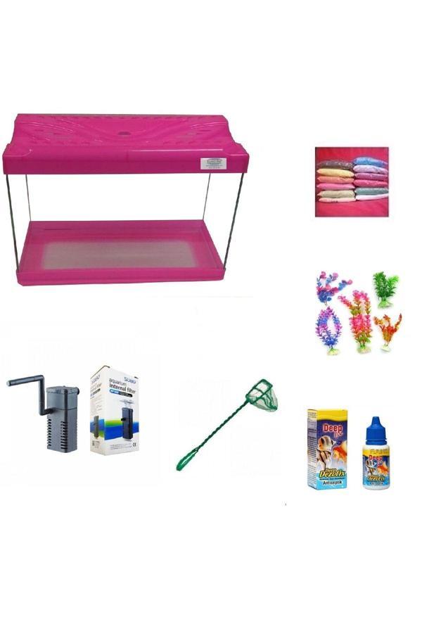 Kanki Pet 30 Cm Akvaryum Hazır Set 3018 Pembe - Image 1