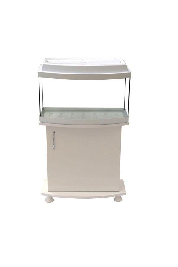 Kanki Pet 65 Cm Bombeli Akvaryum Ve Sehpası Takım Beyaz - Image 1