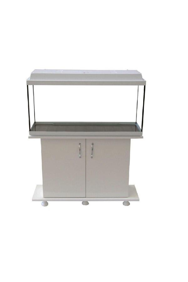 Kanki Pet 80 Cm Düz Akvaryum Ve Sehpası Takım Beyaz - Image 1