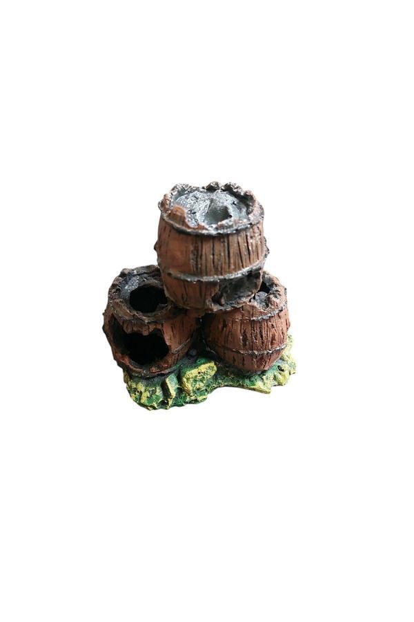 Kanki Pet Kp106 - Akvaryum Dekoru Üçlü Fıçı - Image 1
