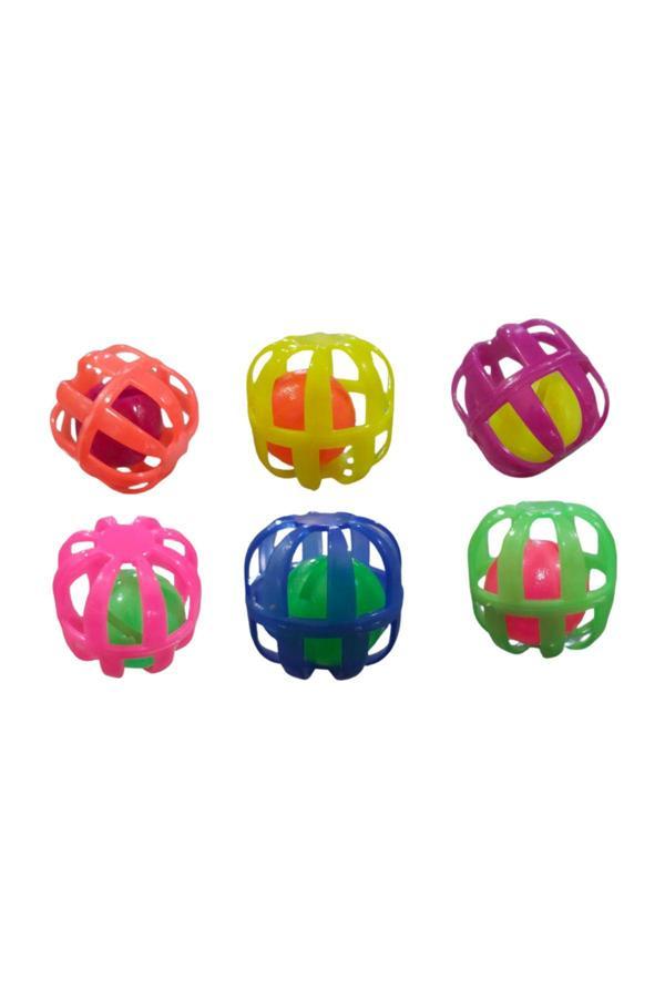 Kardelen Pet Kedi Topu Kafesli 1 No 4 Cm Çap ( 6 Adet ) - Image 1