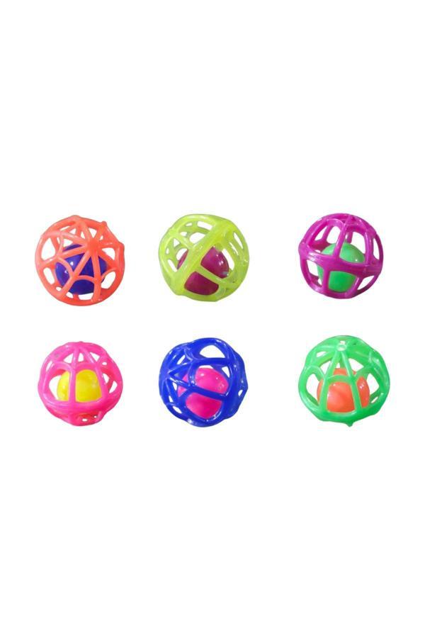 Kardelen Pet Kedi Topu Kafesli 2 No 4 Cm Çap ( 6 Adet ) - Image 1