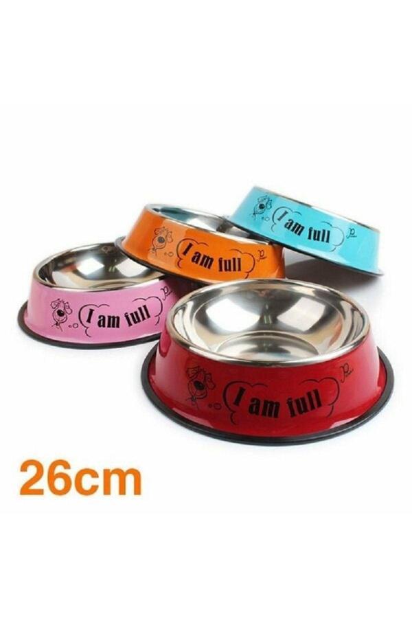 Nunbell Çelik Mama Kabı Renkli 26Cm - Image 1