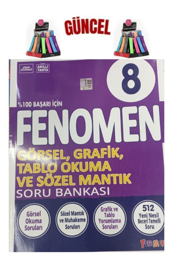 Güncel Yeni Ürün 2025 8.Sınıf Görsel Grafik Okuma ve Sözel Mantık Soru Bankası 512 Soru+Kalemlik - Fenomen Yayıncılık - Image 1