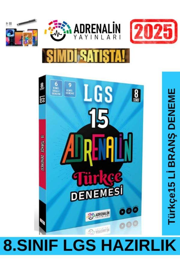 ADRENALİN YAYINLARI 8.Sınıf Türkçe 15 li Branş Deneme+Android Kalem - Paraf Yayınları - Image 1