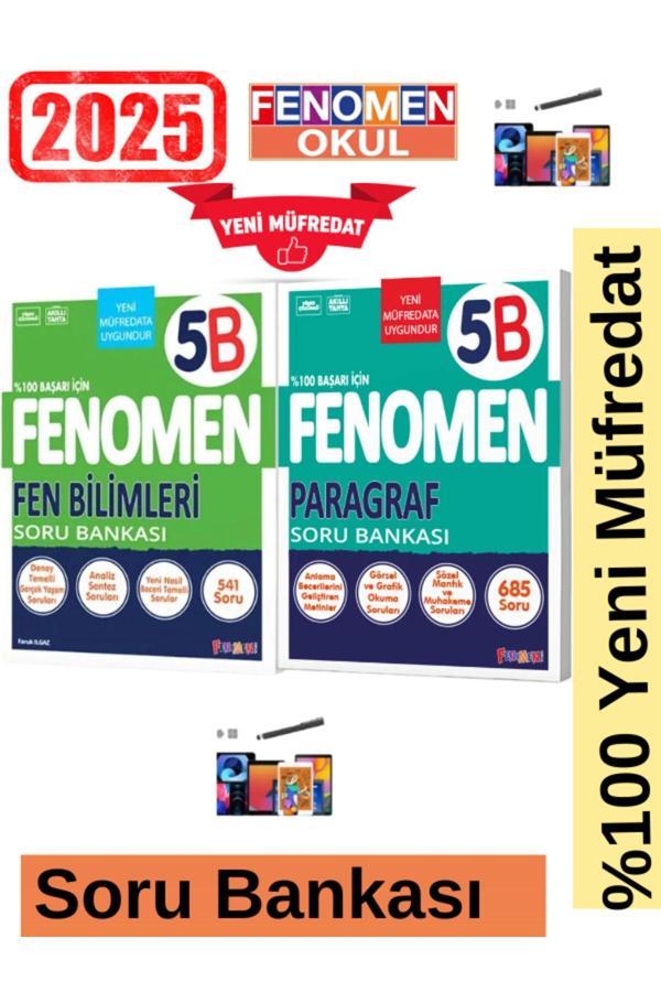 2025 5.Sınıf Fen5(B) Zor-Paragraf(5B)%100 Yeni Müfredat Soru Bankası Seti+Kalem - Fenomen Yayıncılık - Image 1