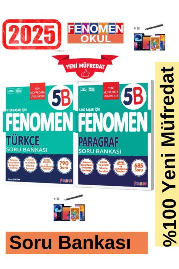 2025 5.Sınıf Türkçe(5B)-Paragraf(B)Zor %100 Yeni Müfredat Soru Bankası Seti+Kalem - Fenomen Yayıncılık - Image 1