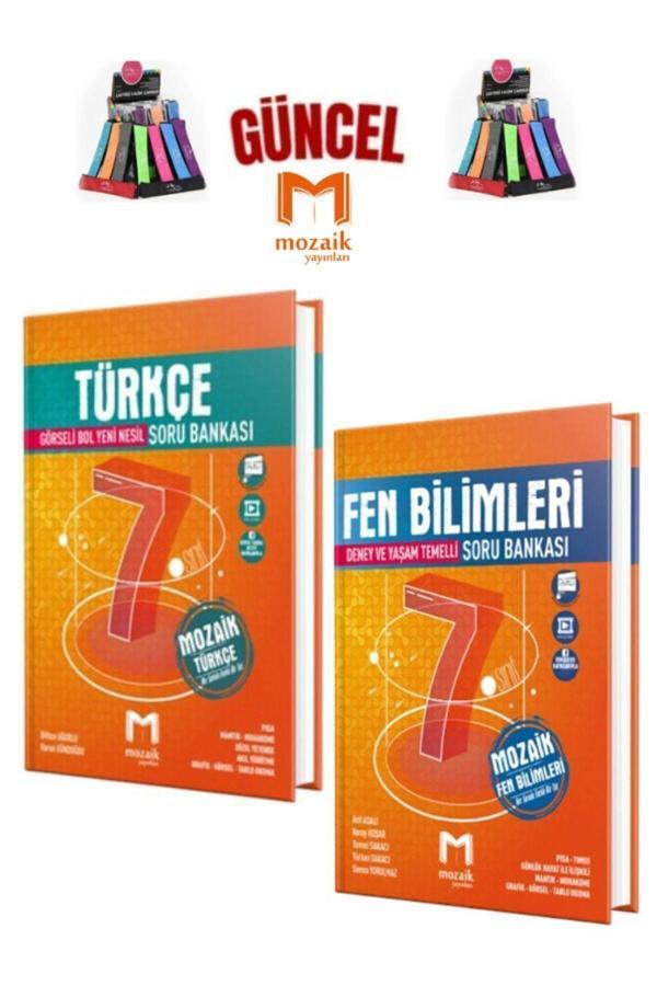 Mozaik 7.Sınıf Türkçe-Fen Bilimleri Video Çözümlü Soru Bankası Seti+Kalemlik - Mozaik Yayınları - Image 1