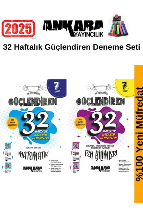 Güncel 2025 7.Sınıf Güçlendiren Matematik-Fen 32 Hafta Deneme Seti+Kalemlik - Ankara Yayıncılık - Image 1