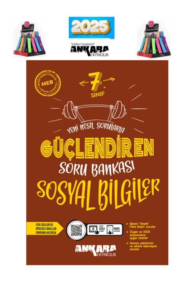 Güncel 7.Sınıf Sosyal Bilgiler Video Çözümlü Soru Bankası+ Kalemlik - Ankara Yayıncılık - Image 1