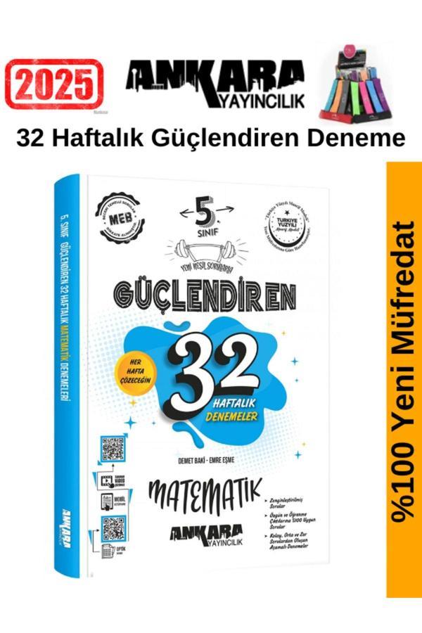 Ankara 5.Sınıf Güçlendiren Matematik 32 Haftalık Deneme Seti+Kalemlik - Ankara Yayıncılık - Image 1