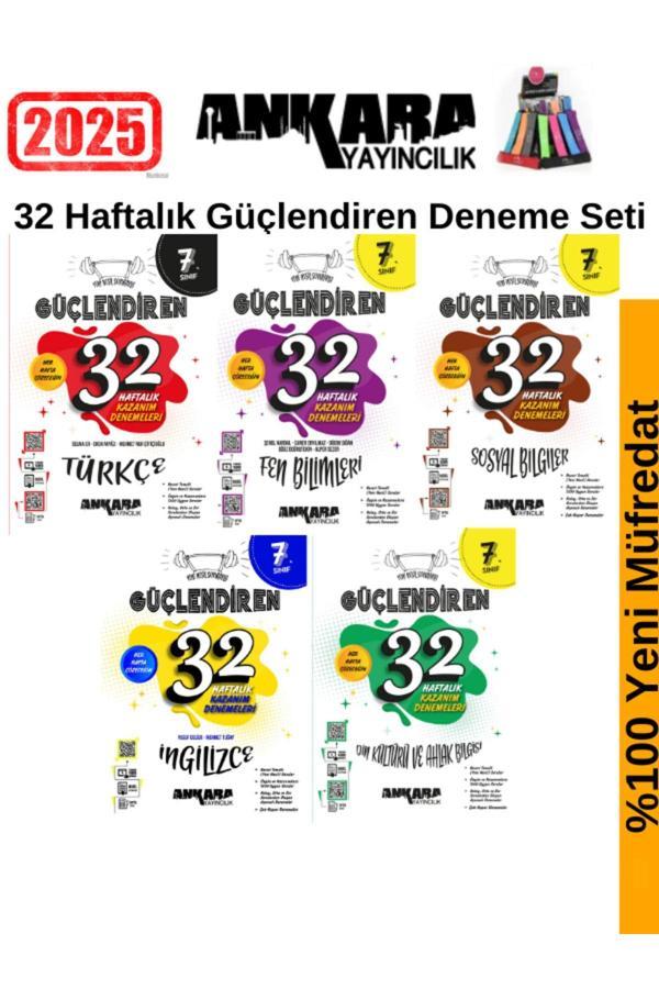 Güncel 2025 7.Sınıf Güçlendiren(T-F-S-İ-D)5 Kitap 32 Hafta Deneme Seti+Kalemlik - Ankara Yayıncılık - Image 1