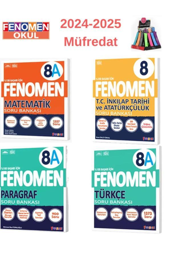 Güncel 8.Sınıf Matematik(A)-Türkçe(A)-Paragra(A)KOLAY- İnk Tarihi Soru Bankası Seti+Kalemlik - Fenomen Yayıncılık - Image 1