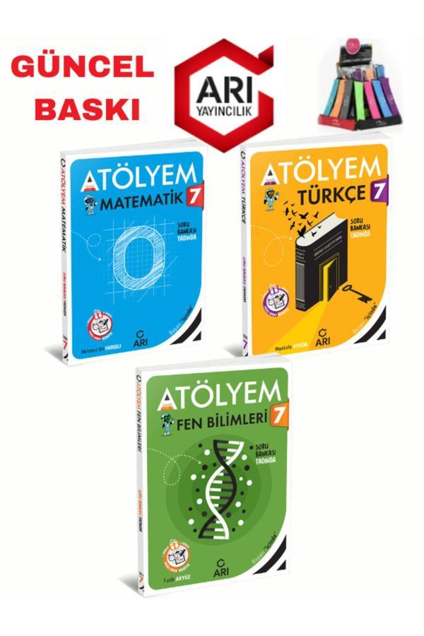 Arı Yayınları Güncel 7.Sınıf Atölyem Matematik-Türkçe-Fen Soru Bankası+Yazılı Eki+Kalemlik - Arı Yayıncılık - Image 1