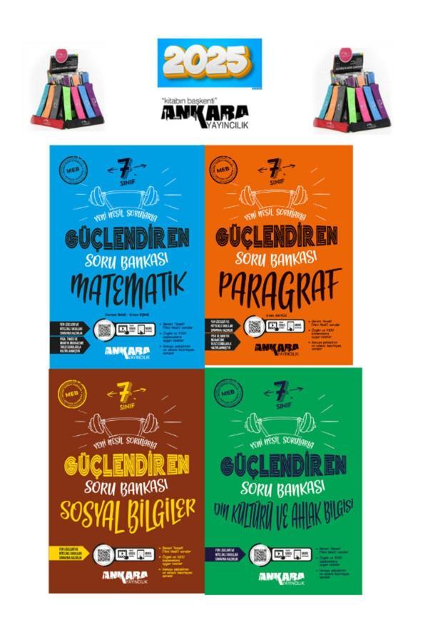 Ankara 7.Sınıf Paragraf-Matematik-Sosyal-Din Kültürü Soru Bankası Seti+ Kalemlik - Ankara Yayıncılık - Image 1