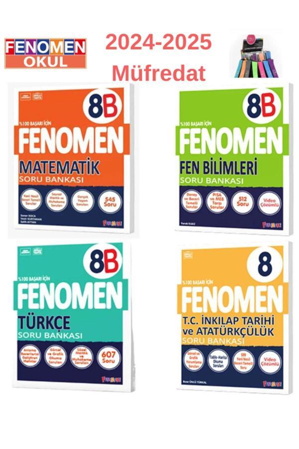 Güncel 8.Sınıf Matematik(B)-Türkçe(B)-Paragraf(B)ZOR- İnkilap Tarihi Soru Bankası +Kalemlik - Fenomen Yayıncılık - Image 1