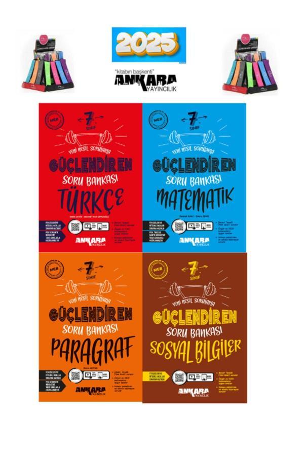 Ankara 7.Sınıf Türkçe-Matematik-Sosyal-Paragraf(4Kitap)Soru Bankası+Kalemlik - Ankara Yayıncılık - Image 1