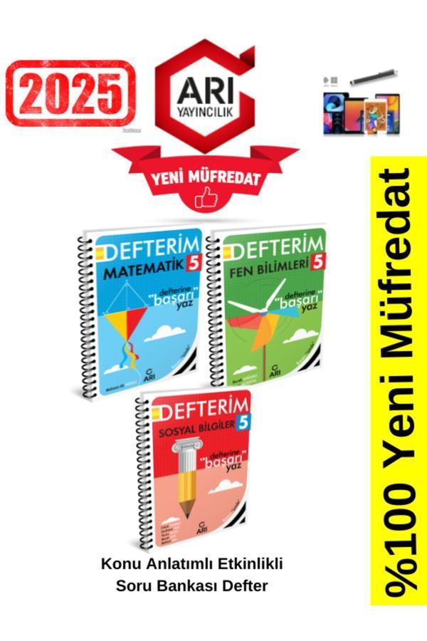 Arı Yayınları 2025 5.Sınıf Matematik-Fen-Sosyal Konu Anlatımlı Etkinlik Defter+Kalem - Arı Yayıncılık - Image 1