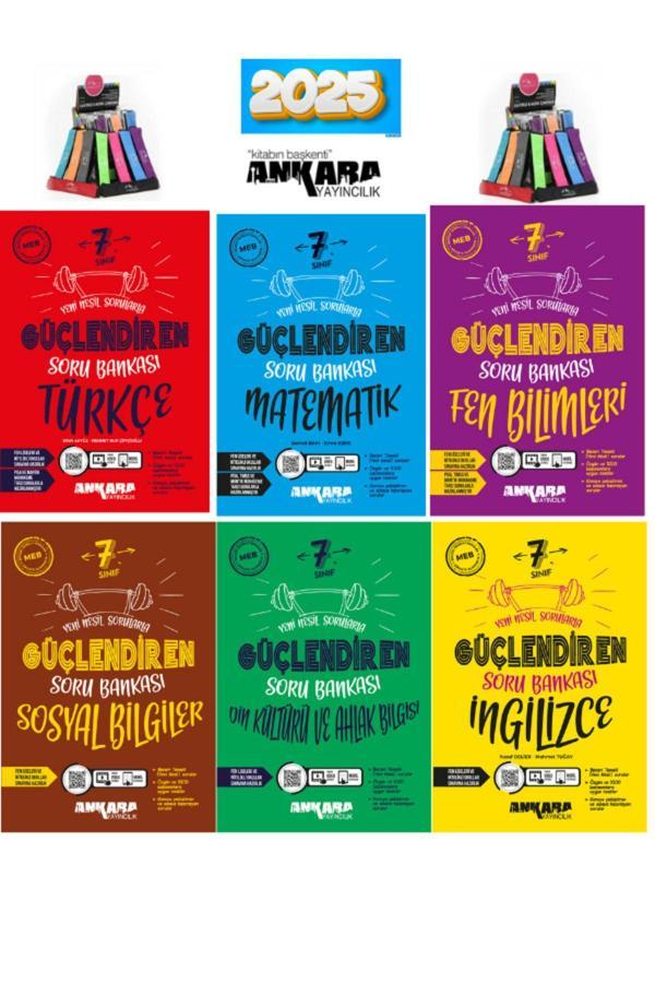 Ankara 7.Sınıf Tüm Dersler (6 Kitap) T-M-F-S-D-İ Soru Bankası Seti+ Kalemlik - Ankara Yayıncılık - Image 1